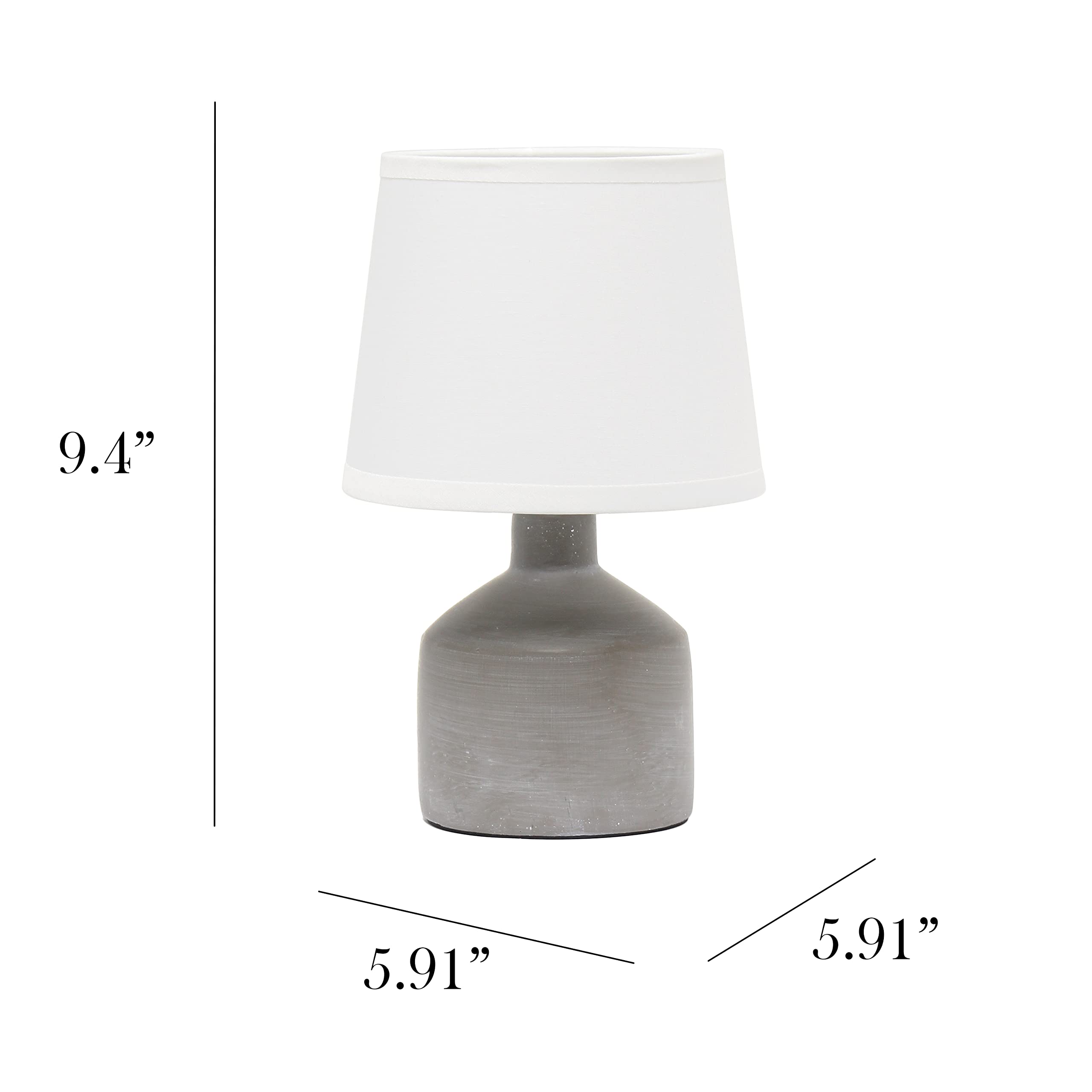Simple Designs LT2080-GRY Mini Bocksbeutal Concrete Table Lamp